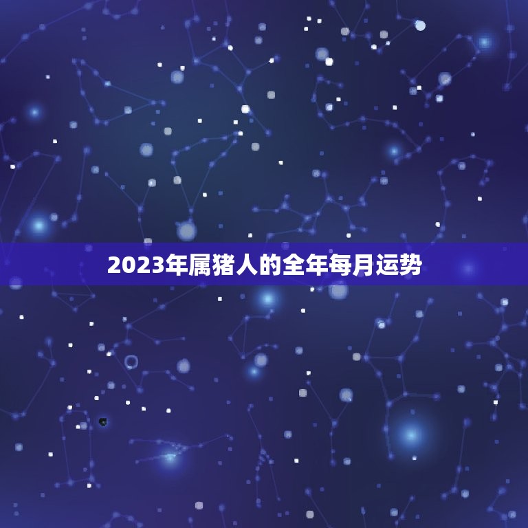 2023年属猪人的全年每月运势(2023年属猪人全年星座和风水运势预测)