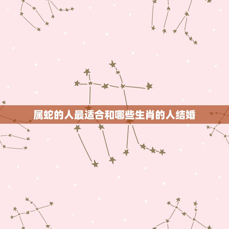 属蛇的人最适合和哪些生肖的人结婚(12生肖婚姻配对)