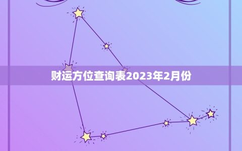 财运方位查询表2023年2月份(掌握财富到手)