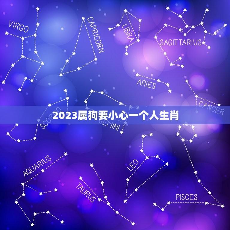 2023属狗要小心一个人生肖(警惕猪年出生的人)