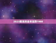 2023属龙的全年运势1988(幸运降临财运亨通)