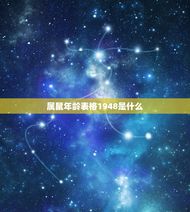 属鼠年龄表格1948(了解你的生肖年龄)