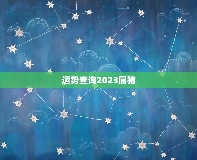运势查询2023属猪(2023年属猪人的运势如何)
