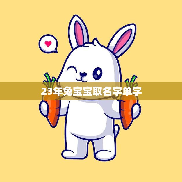 23年兔宝宝取名字单字(如何选择最佳单字)