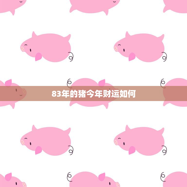 83年的猪今年财运如何(猪运旺盛财源滚滚来)