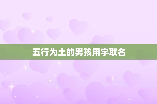五行为土的男孩用字取名(如何选择合适的名字)