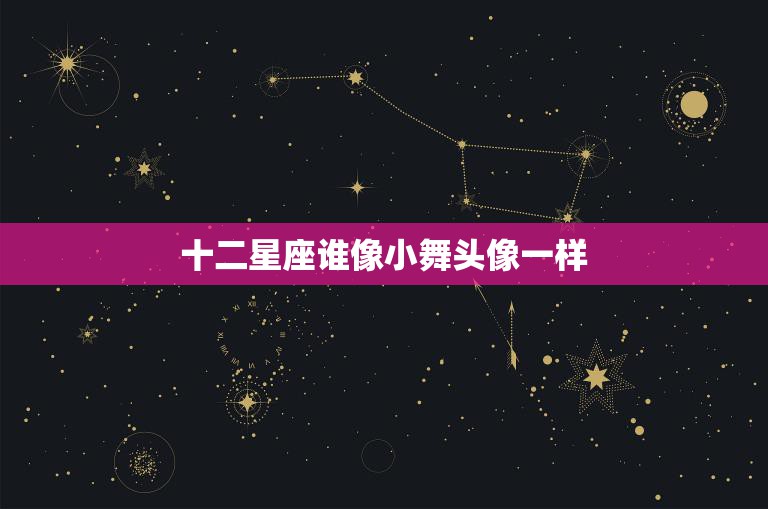 十二星座谁像小舞头像一样(谁是最像小舞的星座)