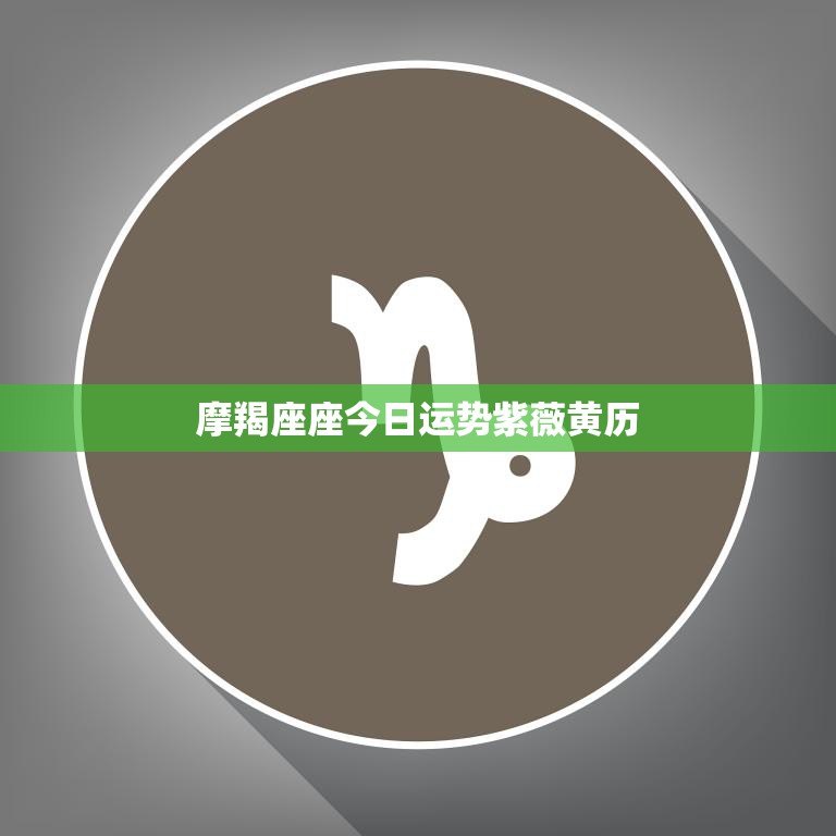 摩羯座座今日运势紫薇黄历(事业运佳财运亦旺)