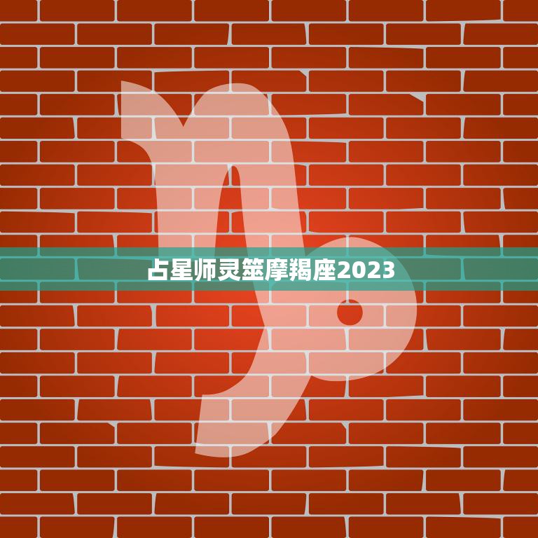 占星师灵筮摩羯座2023(摩羯座2023年运势大揭秘)
