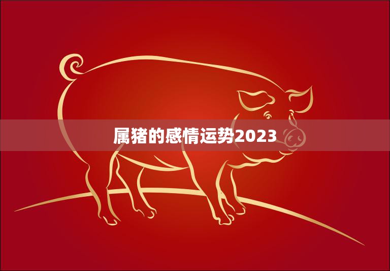 属猪的感情运势2023(爱情甜蜜婚姻稳定)