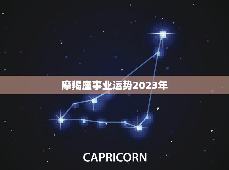 摩羯座事业运势2023年(职场新机遇)