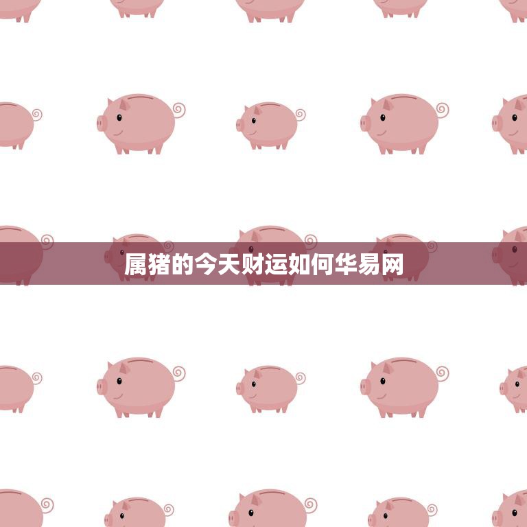 属猪的今天财运如何华易网(财富运势如何)