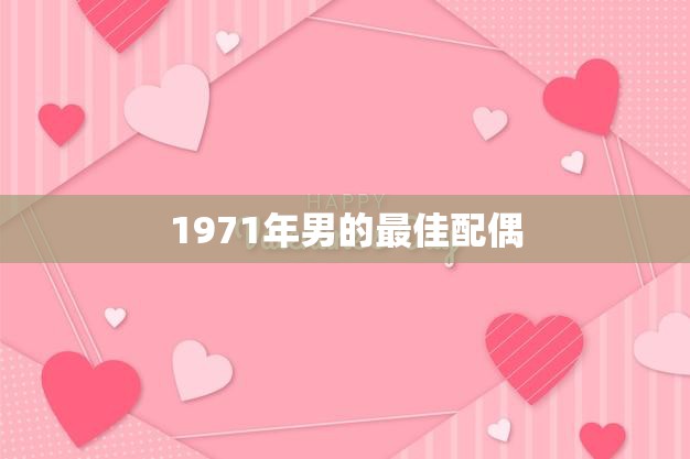 1971年男的最佳配偶(回顾那个年代的爱情故事)