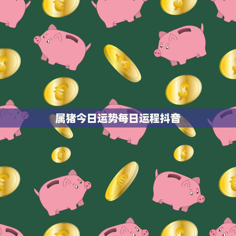 属猪今日运势每日运程抖音(掌握运势抖音带你飞)