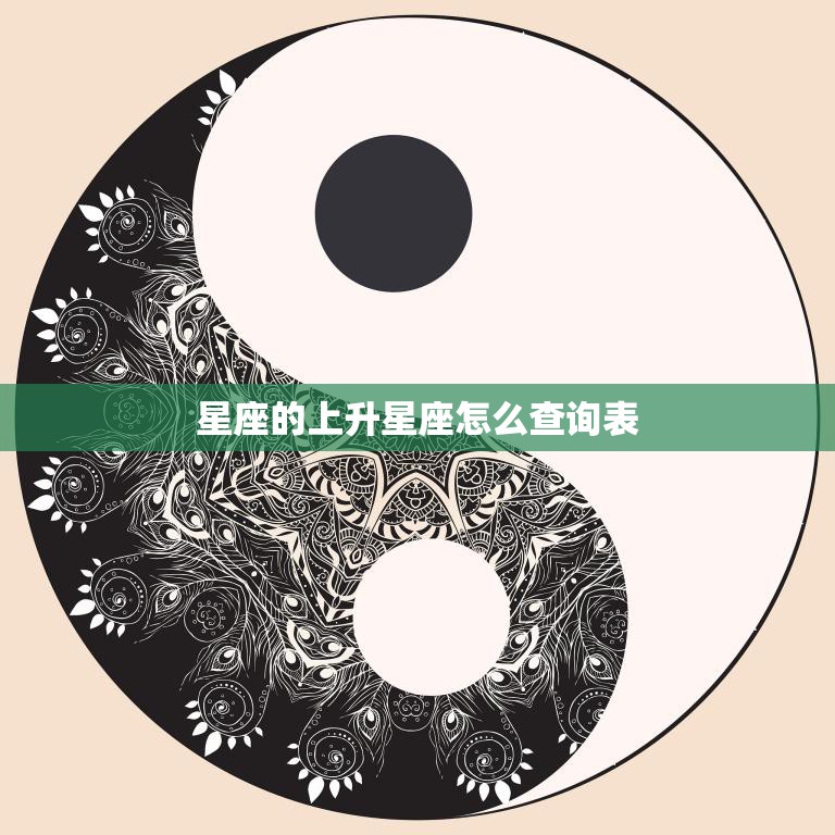 星座的上升星座怎么查询表(了解你的升星座)