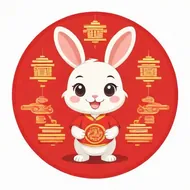 2025生肖兔双喜临门63年