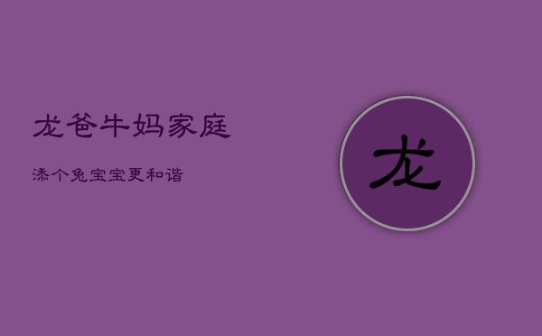 龙爸牛妈家庭,添个兔宝宝更和谐 龙爸牛妈家庭,添个兔宝宝更和谐