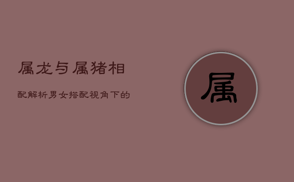 属龙与属猪相配解析：男女搭配视角下的情感契合度