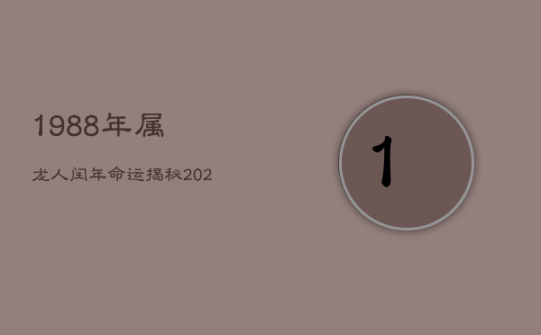 1988年属龙人:闰年命运揭秘,2024年运势亨通 1988年属龙人:闰年命运揭秘,2024年运势亨通
