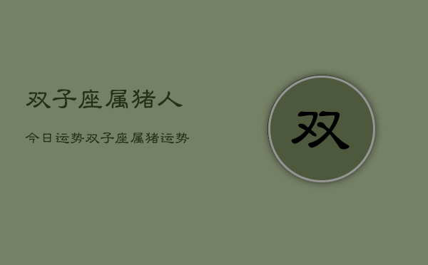 双子座属猪人今日运势,双子座属猪运势今日运势 双子座属猪人今日运势,双子座属猪运势今日运势
